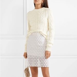 Paco Rabanne Cream Cable Knit Sweater